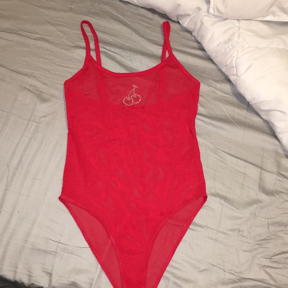 Cherry mesh bodysuit